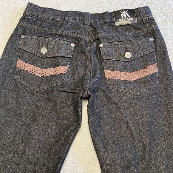 Red ape Other - Red Ape Jeans 36x30 Black Denim Baggy Hip Hop Skate Y2K Flap Pocket